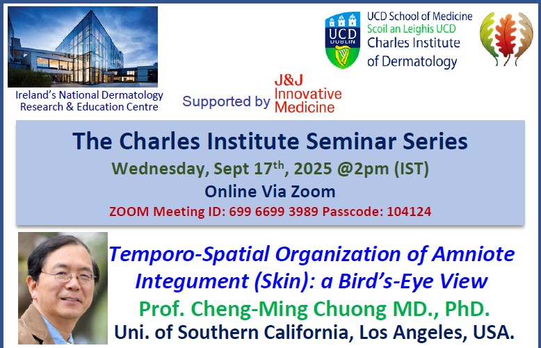 Charles Institute Seminar Series 2025-26: \'\'Temporo-Spatial Organization of Amniote Integument (Skin): a Bird’s-Eye View\'\' by Guest Speaker Prof. Cheng-Ming Chuong MD., PhD.